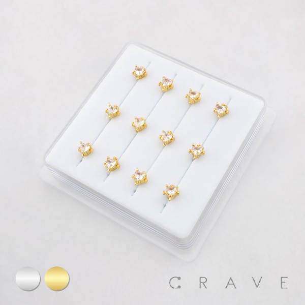 HEART CROSS STAKE 316L SURGICAL STEEL L-SHAPE NOSE BOX HEART CROSS STAKE 316L SURGICAL STEEL L-SHAPE NOSE BOX
